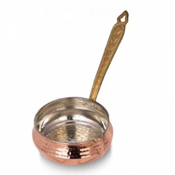 COPPER SAUSAGE PAN SALSA BRASS HANDLE 16 cm No 3 (6.30") - Hakan Makes Kitchens Smile