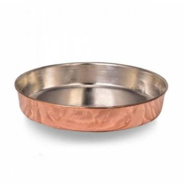 COPPER OVEN TRAY HANDMADE CRUSHED 36 cm x 5 cm (14 1/4" x 2") - Hakan Makes Kitchens Smile