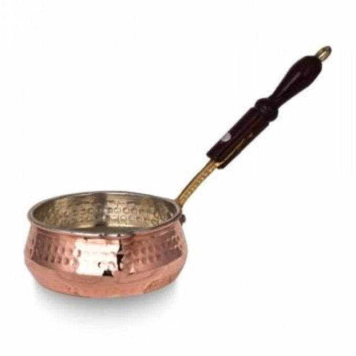 COPPER SAUSAGE PAN SALSA WOODEN HANDLE 16 cm No 3 (6.30") - Hakan Makes Kitchens Smile