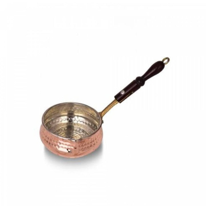 COPPER SAUSAGE PAN SALSA WOODEN HANDLE 16 cm No 3 (6.30") - Hakan Makes Kitchens Smile