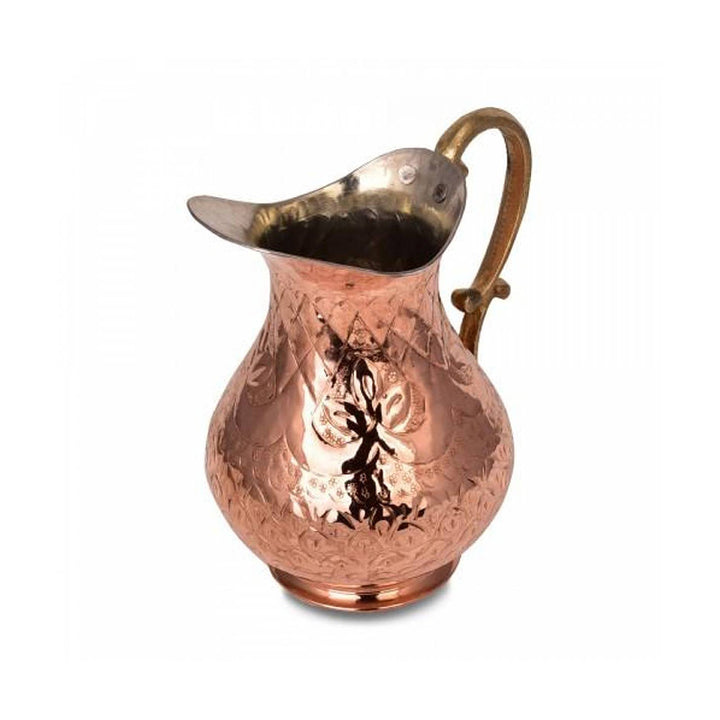 COPPER PITCHER MARAS HAND DECORATED 1000 ml (34 oz) - Hakan Makes Kitchens Smile
