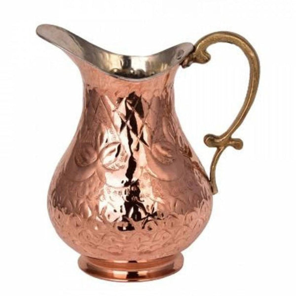 COPPER PITCHER MARAS HAND DECORATED 1000 ml (34 oz) - Hakan Makes Kitchens Smile