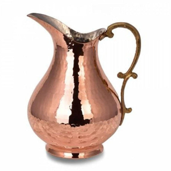 COPPER PITCHER PINAR HANDMADE CRUSHED 2000 ml (67 3/4 oz) - Hakan Makes Kitchens Smile