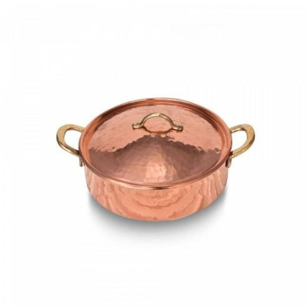 COPPER LOW POT HANDMADE CRUSHED 29*7 cm (11.6" x 3") 3500 ml - Hakan Makes Kitchens Smile