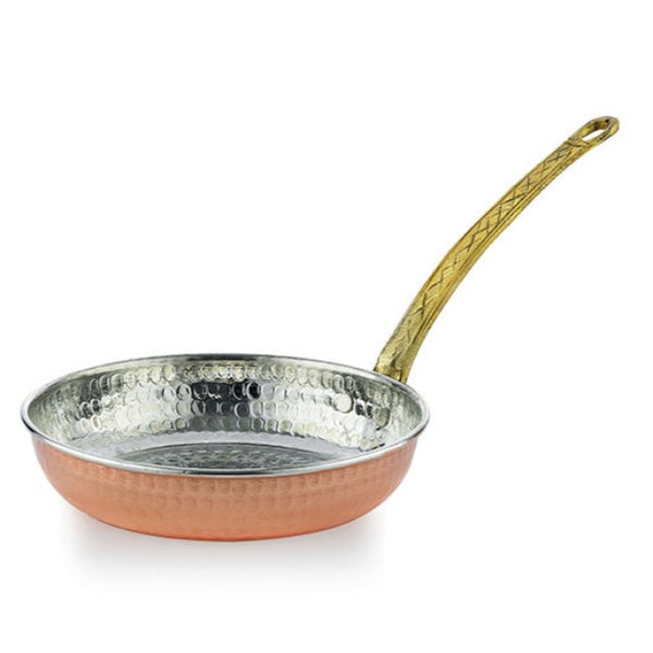COPPER PAN WITH HANDLE 0.8 mm TRMN 24 cm (9.5") - Hakan Makes Kitchens Smile