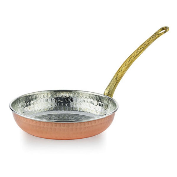 COPPER PAN WITH HANDLE 0.8 mm TRMN 20 cm (7.9") - Hakan Makes Kitchens Smile