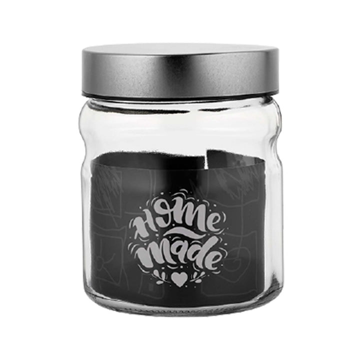 VOCA GLASS DECORATED JAR WITH METAL LID 900 cc (30.5 oz) 1 Pcs - Hakan Makes Kitchens Smile
