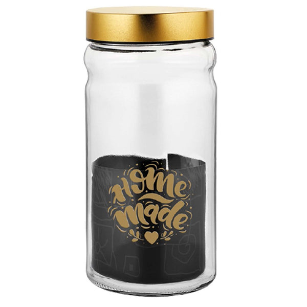 VOCA GLASS DECORATED JAR WITH METAL LID 1800 cc (61 oz) 1 Pcs - Hakan Makes Kitchens Smile