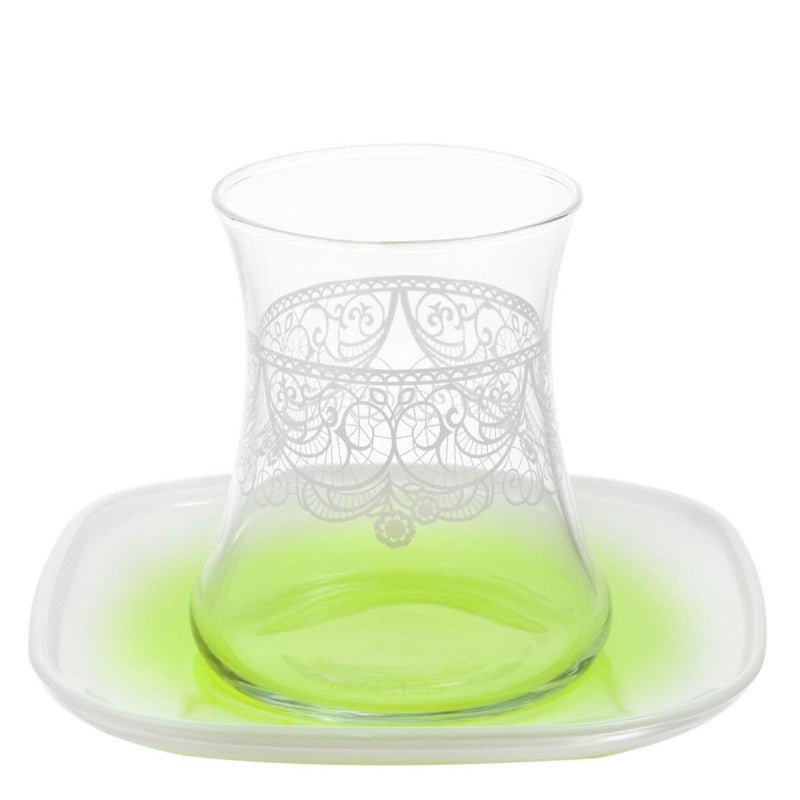 DANTELA YELLOW TEA SET170 cc (5 3/4 oz) 12 Pcs Set - Hakan Makes Kitchens Smile