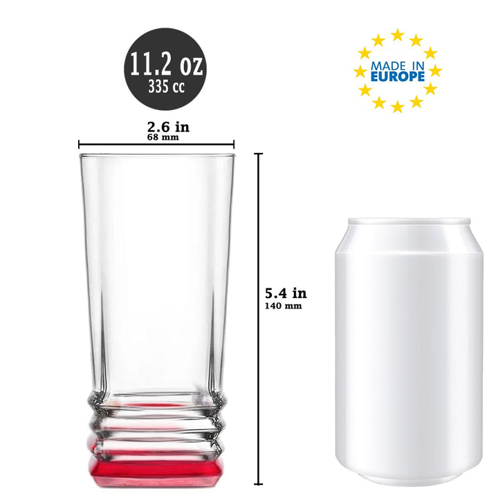 ELEGAN LONG DRINK GLASS PAINTED 335 cc (11.3 oz) 6 Pcs Set - Hakan Makes Kitchens Smile
