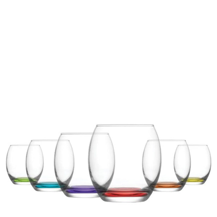 WHISKY GLASS PAINTED 405 cc (13 3/4 oz) 6 Pcs Set (8 in Box) - Hakan Makes Kitchens Smile