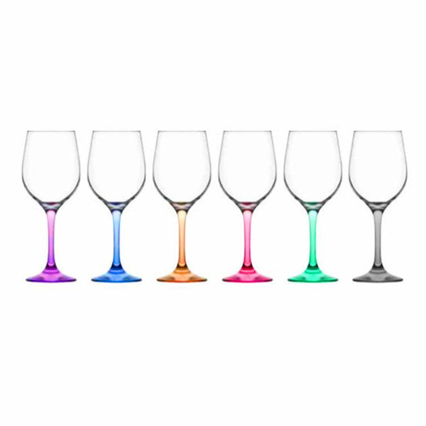 FAME WINE GLASS PAINTED 395 cc (13.4 oz) 6 Pcs Set - Hakan Makes Kitchens Smile
