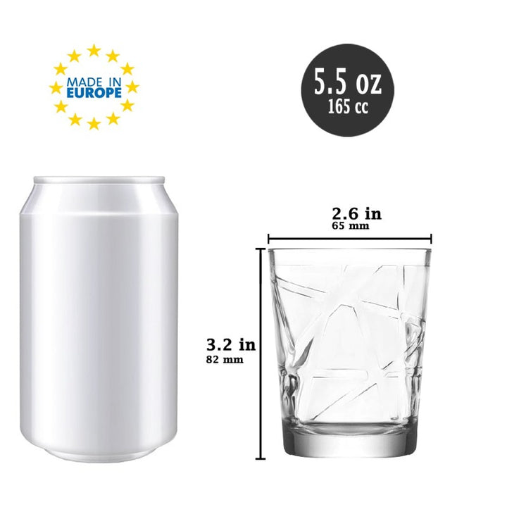 LINE WATER GLASS 165 cc (5.6 oz) 6 Pcs Set - Hakan Makes Kitchens Smile