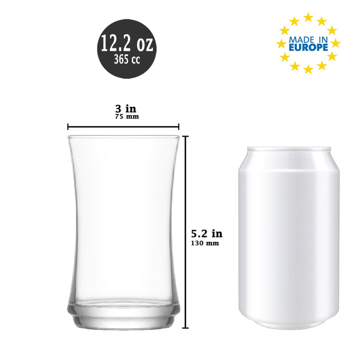 LUNE LONG DRINK GLASS 365 cc (12.3 oz) 6 Pcs Set - Hakan Makes Kitchens Smile