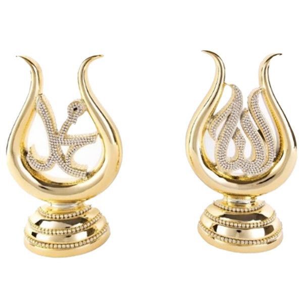 SOUVENIR TULIP LAFIZ MIDI 2 PCS SET GOLD-SILVER-NACRE 14 x 25 cm (5.5" x 9.8") - Hakan Makes Kitchens Smile