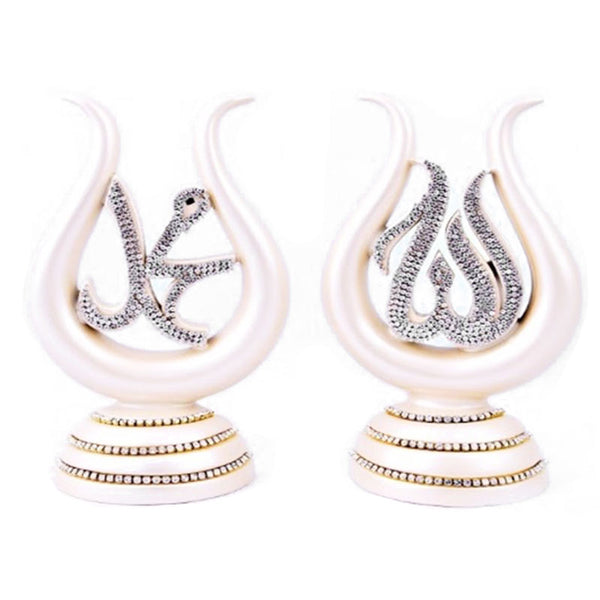 SOUVENIR TULIP LAFIZ MINI 2 PCS SET GOLD-SILVER-NACRE 11 x 19 cm (4.3" x 7.5") - Hakan Makes Kitchens Smile