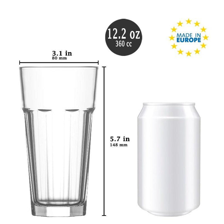 ARAS LONG DRINK GLASS 360 cc (12.2 oz) 148 mm (5.8") 6 Pcs Set - Hakan Makes Kitchens Smile