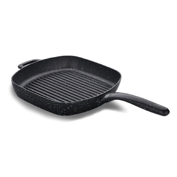 GUSTO DIE CAST ALUMINIUM SQUARE GRILL FRYPAN 28 x 28 cm (11" x 11") - Hakan Makes Kitchens Smile