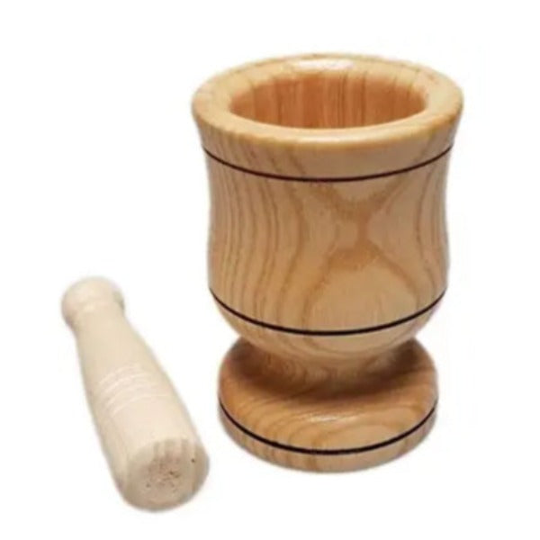 WOODEN MORTAR AND PESTLE BIG 340 gr (12 oz) - Hakan Makes Kitchens Smile