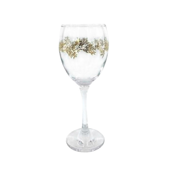 FELIZ WINE GLASS GOLD DECORATED 340 cc (11 1/2 oz) 6 Pcs Set - Hakan Makes Kitchens Smile