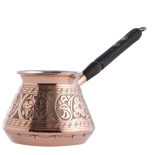 COPPER COFFEE POT HANDMADE SEDEF 580 ml (19.75 oz) 7 CUPS - Hakan Makes Kitchens Smile
