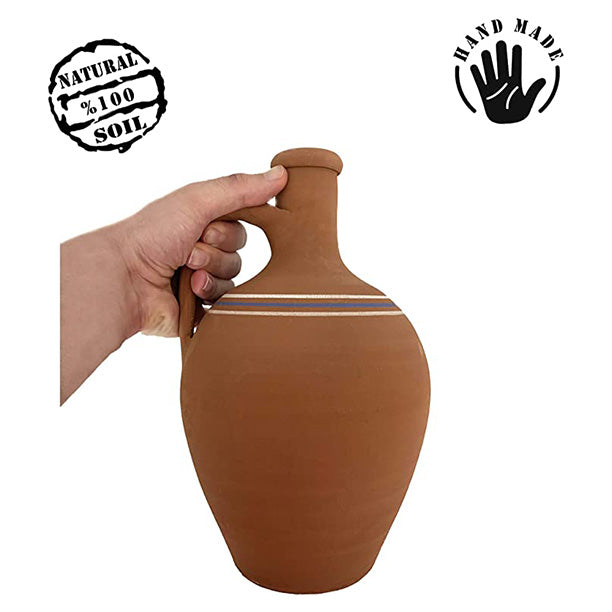 CLAY PITCHER WITH MUG SMALL SIZE RED - Hakan Makes Kitchens Smile