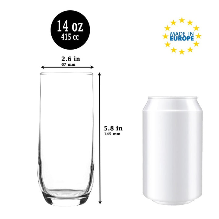 SUDE LONG DRINK GLASS 415 cc (14 oz) 6 Pcs Set - Hakan Makes Kitchens Smile