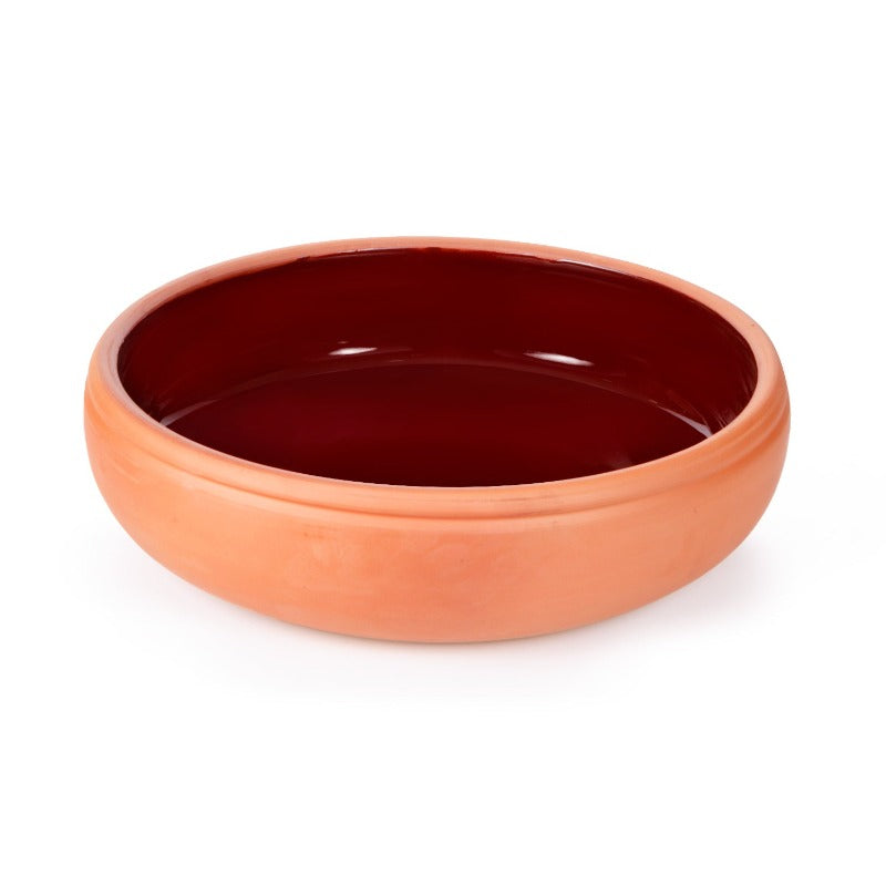 CLAY OVEN TRAY NATUREL INNER GLAZED BEKTASI 36 cm (14.2") - Hakan Makes Kitchens Smile