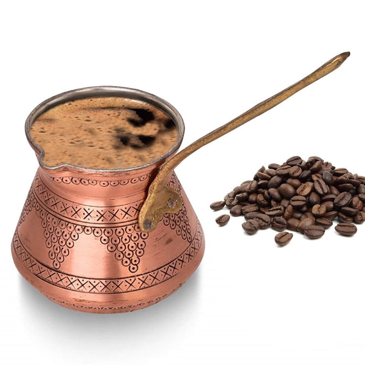 COPPER COFFEE POT HANDMADE GRAPE 580 ml (19.6 oz) 7 CUPS - Hakan Makes Kitchens Smile