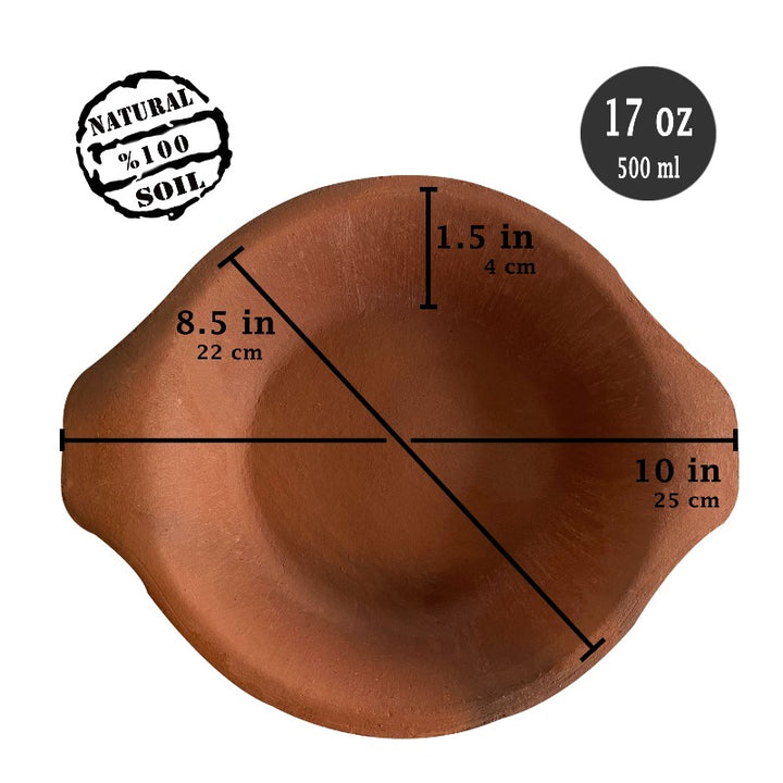 CLAY EGG PAN DOUBLE BAKED 25 cm ( 9.8'') - Hakan Makes Kitchens Smile